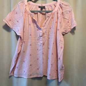 Style & Co. Light Pink Blouse with Button Detail